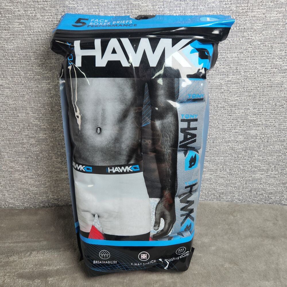 Tony Hawk Mens Performance Boxer Briefs 5 Pack Size Large